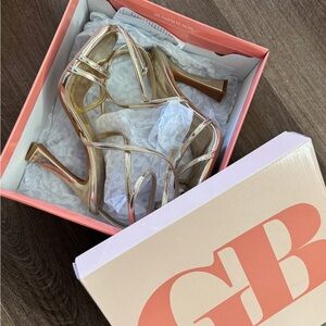 Gianni Bini Metallic Gold Strappy Heels